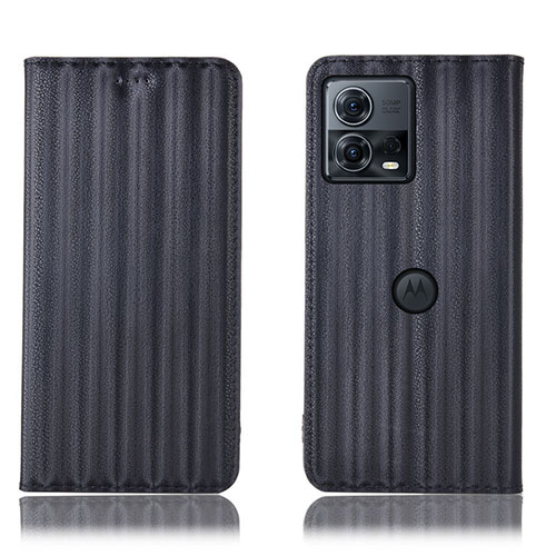 Leather Case Stands Flip Cover Holder H16P for Motorola Moto S30 Pro 5G Black