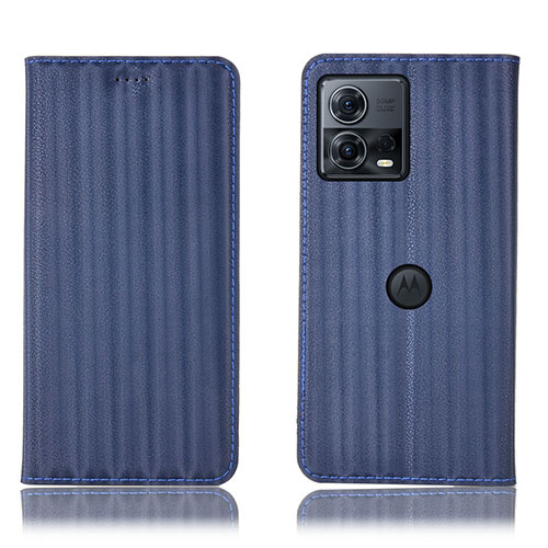 Leather Case Stands Flip Cover Holder H16P for Motorola Moto S30 Pro 5G Blue