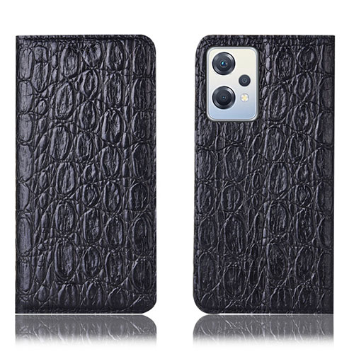 Leather Case Stands Flip Cover Holder H16P for Oppo K10X 5G Black