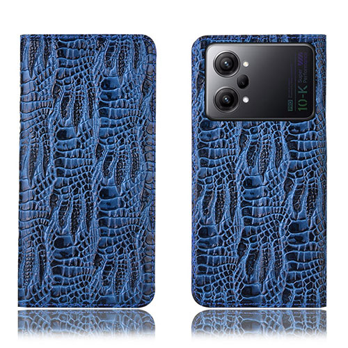 Leather Case Stands Flip Cover Holder H17P for Oppo K10 Pro 5G Blue