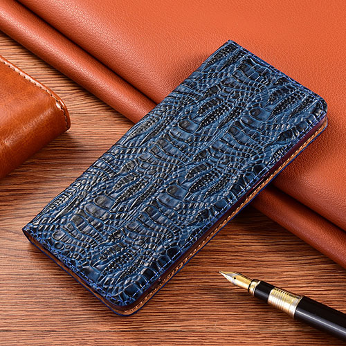 Leather Case Stands Flip Cover Holder H17P for Oppo Reno11 5G Blue