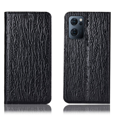 Leather Case Stands Flip Cover Holder H18P for OnePlus Nord CE 2 5G Black