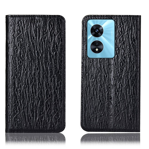 Leather Case Stands Flip Cover Holder H18P for Oppo A1 5G Black