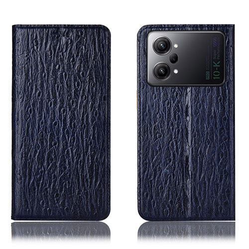 Leather Case Stands Flip Cover Holder H18P for Oppo K10 Pro 5G Blue