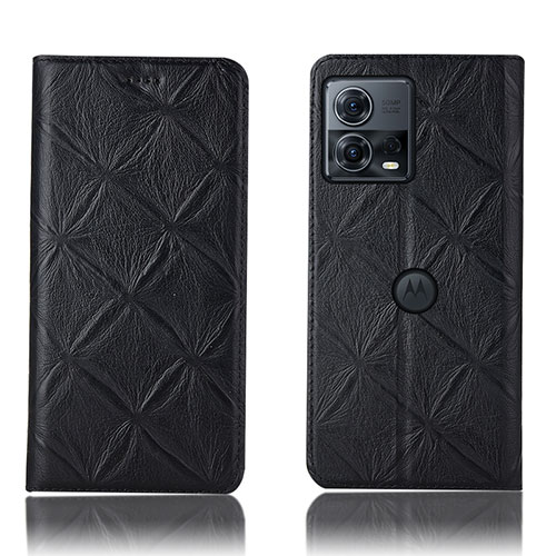 Leather Case Stands Flip Cover Holder H19P for Motorola Moto S30 Pro 5G Black