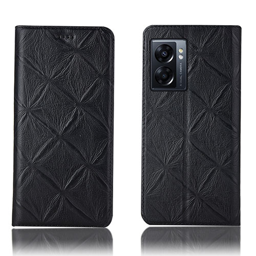 Leather Case Stands Flip Cover Holder H19P for OnePlus Nord N300 5G Black