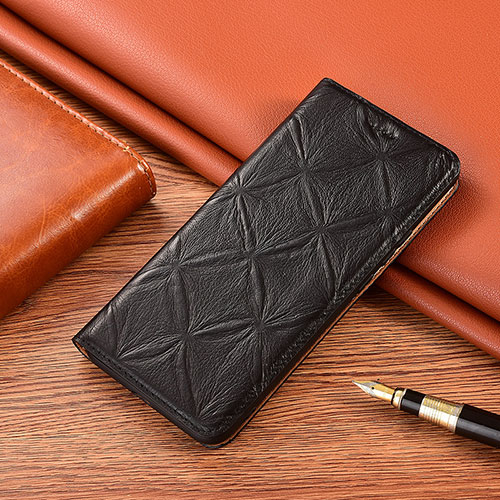 Leather Case Stands Flip Cover Holder H19P for Xiaomi Mi 12T Pro 5G Black