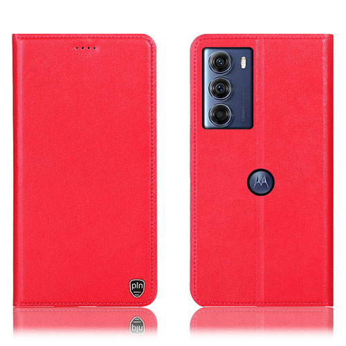 Leather Case Stands Flip Cover Holder H21P for Motorola Moto Edge S30 5G Red