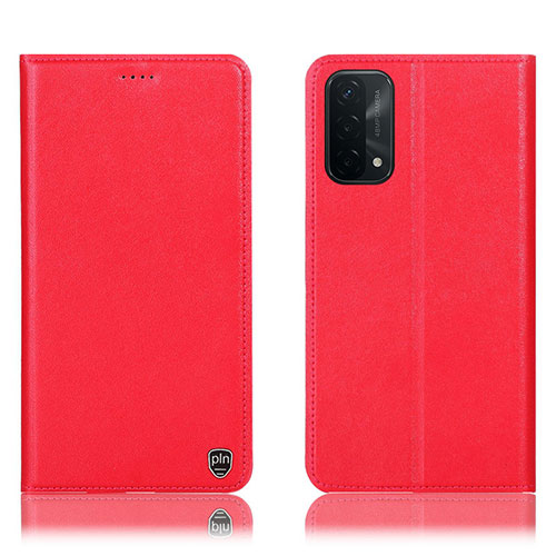 Leather Case Stands Flip Cover Holder H21P for Oppo A93 5G Red
