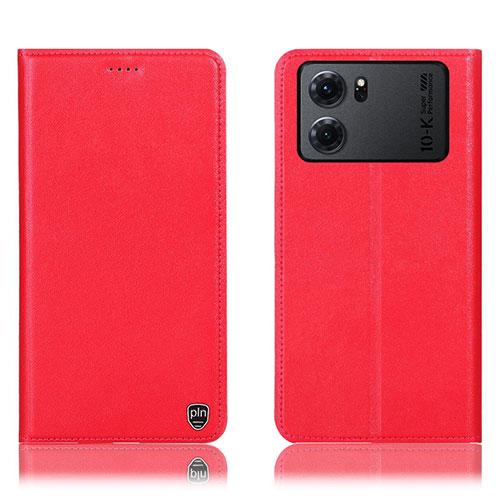 Leather Case Stands Flip Cover Holder H21P for Oppo K10 5G Red