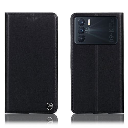 Leather Case Stands Flip Cover Holder H21P for Oppo K9 Pro 5G Black