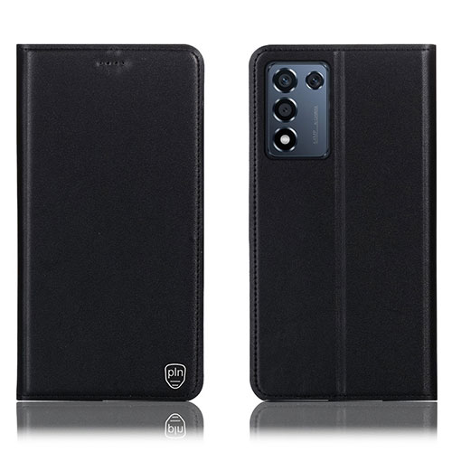 Leather Case Stands Flip Cover Holder H21P for Realme Q3s 5G Black