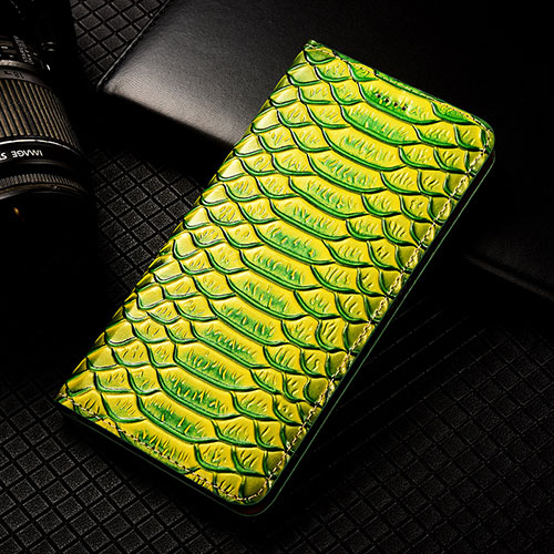 Leather Case Stands Flip Cover Holder H25P for Oppo Reno10 Pro 5G Green