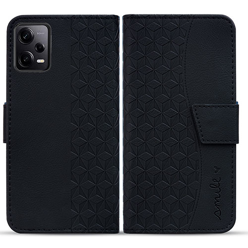 Leather Case Stands Flip Cover Holder HF1 for Xiaomi Redmi Note 12 Explorer Black