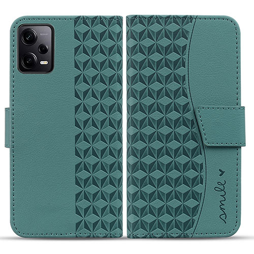 Leather Case Stands Flip Cover Holder HF1 for Xiaomi Redmi Note 12 Explorer Green