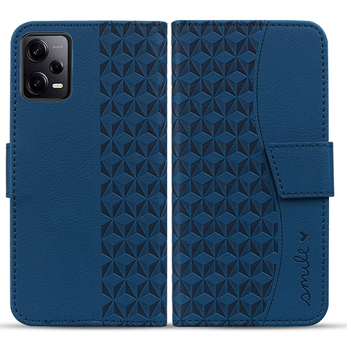 Leather Case Stands Flip Cover Holder HF1 for Xiaomi Redmi Note 12 Pro+ Plus 5G Blue