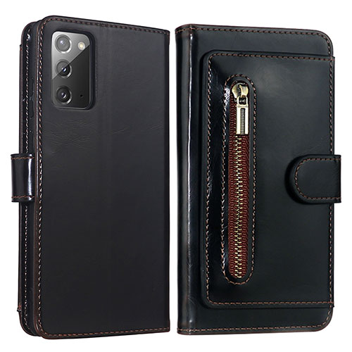 Leather Case Stands Flip Cover Holder JDK for Samsung Galaxy Note 20 5G Brown