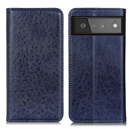 Leather Case Stands Flip Cover Holder K01Z for Google Pixel 6 5G Blue