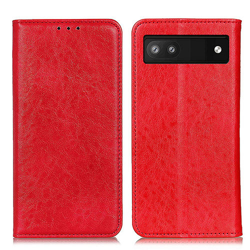 Leather Case Stands Flip Cover Holder K01Z for Google Pixel 6a 5G Red