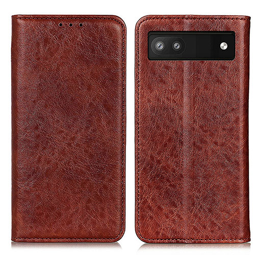 Leather Case Stands Flip Cover Holder K01Z for Google Pixel 7a 5G Brown