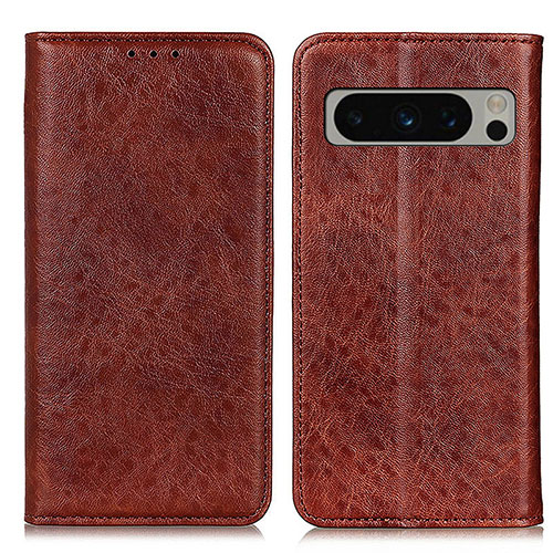 Leather Case Stands Flip Cover Holder K01Z for Google Pixel 8 Pro 5G Brown