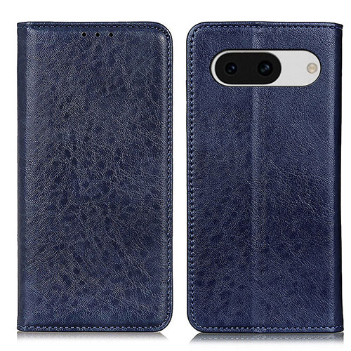 Leather Case Stands Flip Cover Holder K01Z for Google Pixel 8a 5G Blue