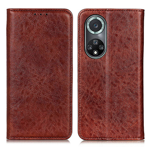 Leather Case Stands Flip Cover Holder K01Z for Huawei Honor 50 Pro 5G Brown