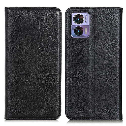 Leather Case Stands Flip Cover Holder K01Z for Motorola Moto Edge 30 Lite 5G Black