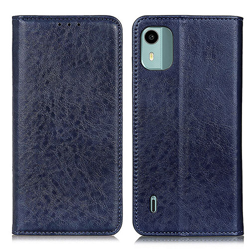 Leather Case Stands Flip Cover Holder K01Z for Nokia C12 Pro Blue