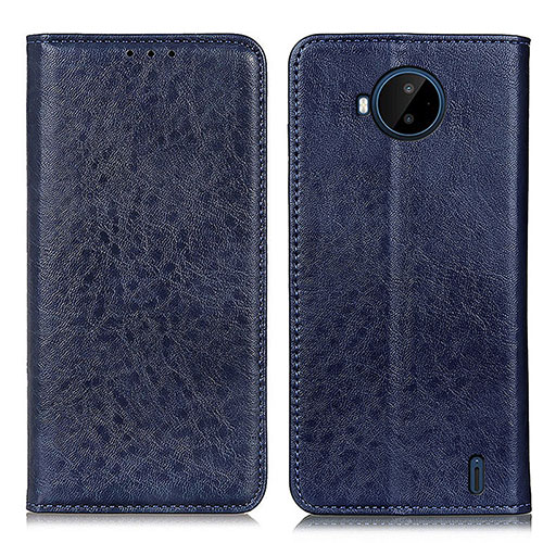 Leather Case Stands Flip Cover Holder K01Z for Nokia C20 Plus Blue