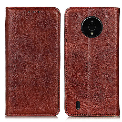 Leather Case Stands Flip Cover Holder K01Z for Nokia C200 Brown