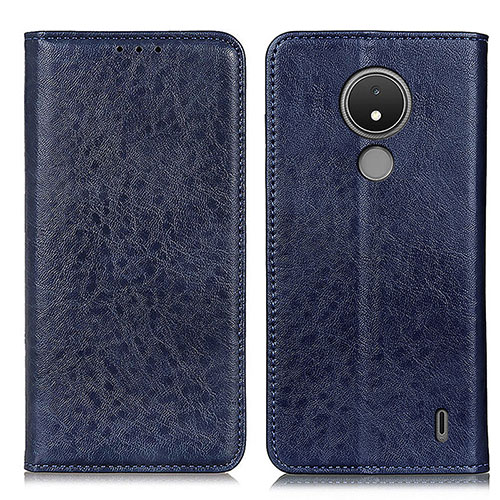 Leather Case Stands Flip Cover Holder K01Z for Nokia C21 Blue