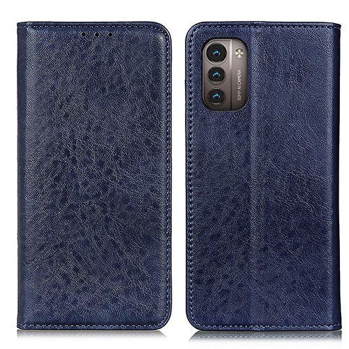 Leather Case Stands Flip Cover Holder K01Z for Nokia G21 Blue