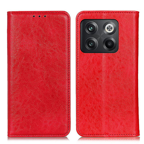 Leather Case Stands Flip Cover Holder K01Z for OnePlus 10T 5G Red