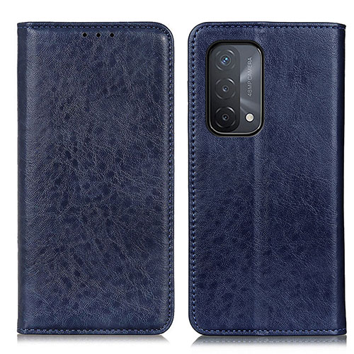 Leather Case Stands Flip Cover Holder K01Z for OnePlus Nord N200 5G Blue