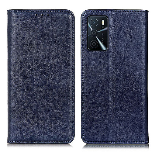 Leather Case Stands Flip Cover Holder K01Z for Oppo A16s Blue