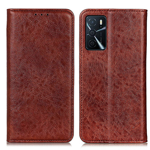 Leather Case Stands Flip Cover Holder K01Z for Oppo A16s Brown