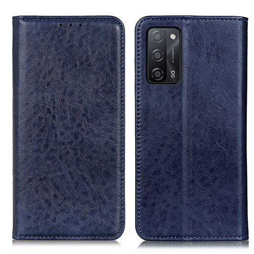 Leather Case Stands Flip Cover Holder K01Z for Oppo A53s 5G Blue