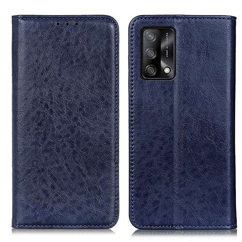 Leather Case Stands Flip Cover Holder K01Z for Oppo A95 4G Blue