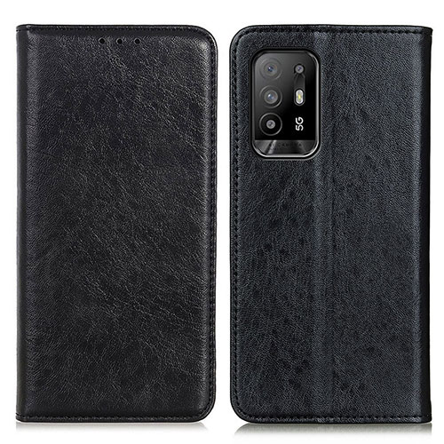 Leather Case Stands Flip Cover Holder K01Z for Oppo A95 5G Black