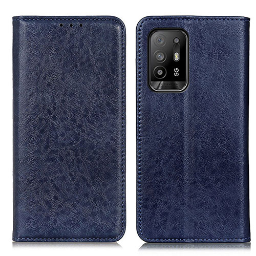 Leather Case Stands Flip Cover Holder K01Z for Oppo A95 5G Blue