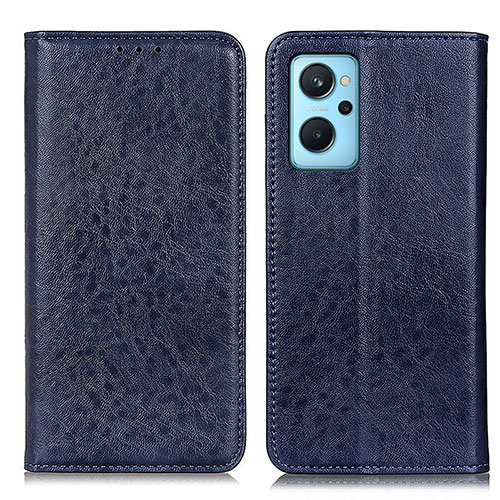 Leather Case Stands Flip Cover Holder K01Z for Oppo A96 4G Blue