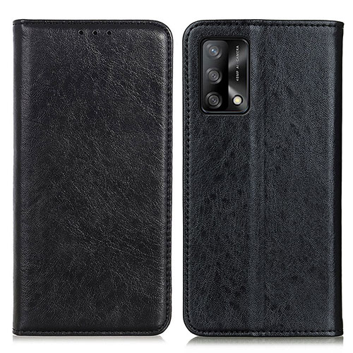 Leather Case Stands Flip Cover Holder K01Z for Oppo F19 Black