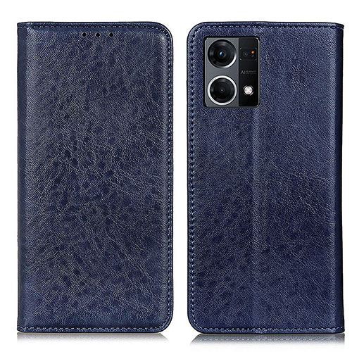 Leather Case Stands Flip Cover Holder K01Z for Oppo F21s Pro 4G Blue