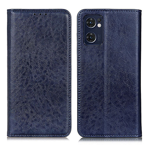 Leather Case Stands Flip Cover Holder K01Z for Oppo Find X5 Lite 5G Blue