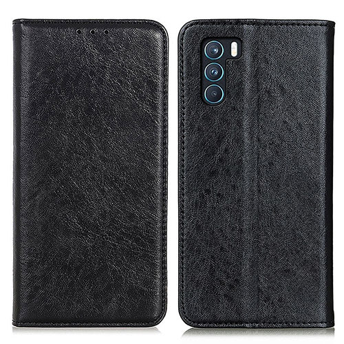 Leather Case Stands Flip Cover Holder K01Z for Oppo K9 Pro 5G Black