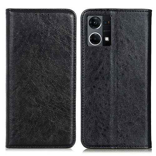 Leather Case Stands Flip Cover Holder K01Z for Oppo Reno8 4G Black