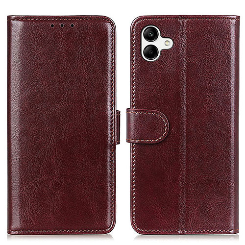 Leather Case Stands Flip Cover Holder K01Z for Samsung Galaxy A04 4G Brown