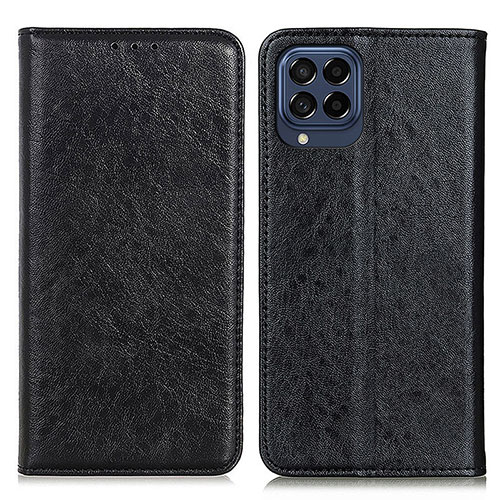 Leather Case Stands Flip Cover Holder K01Z for Samsung Galaxy M53 5G Black