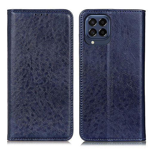 Leather Case Stands Flip Cover Holder K01Z for Samsung Galaxy M53 5G Blue